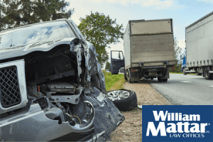 SUV and truck accident