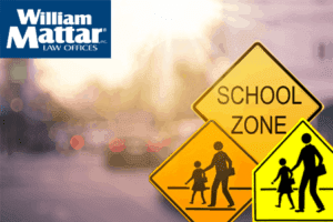 Pedestrian Crossing and School Zone signs